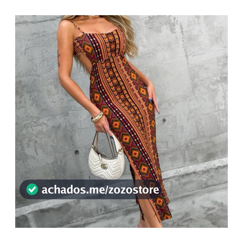Vestido Feminino Midi Tubinho Tendência Verão Moda Blogueira Estampa Tropical