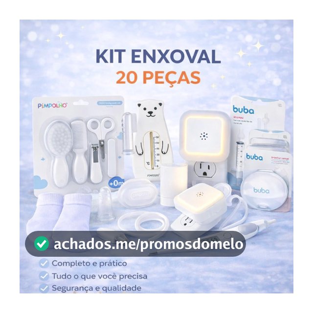 Kit Enxoval Bebê 20 Peças Completo Higiene e Cuidados Recém-Nascido