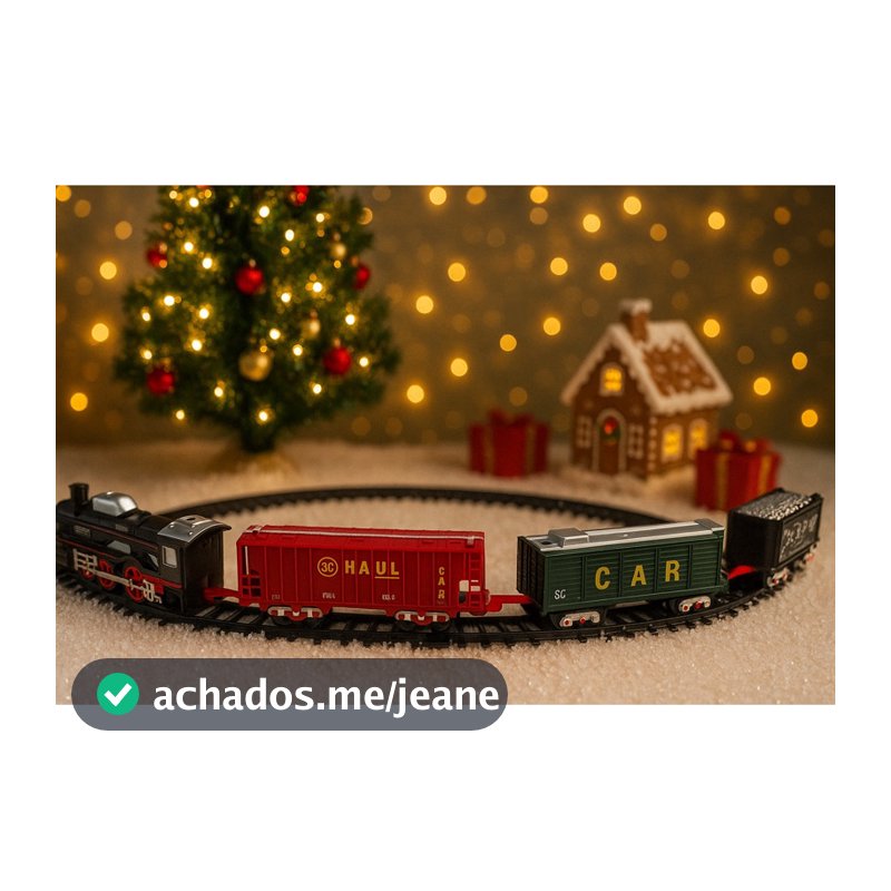 Trenzinho Arvore Natal Clássico A Pilhas Ferrorama Trem 19 Peças Natalino Locomotiva