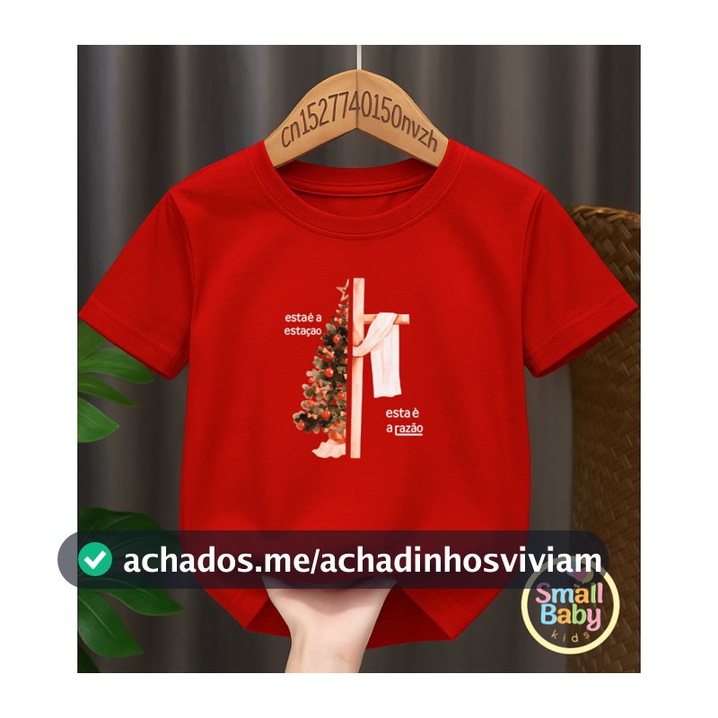 Camiseta Infantil Juvenil e Adulto Unissex Essa é a Razão Jesus Cruz Natal Festa fim de ano