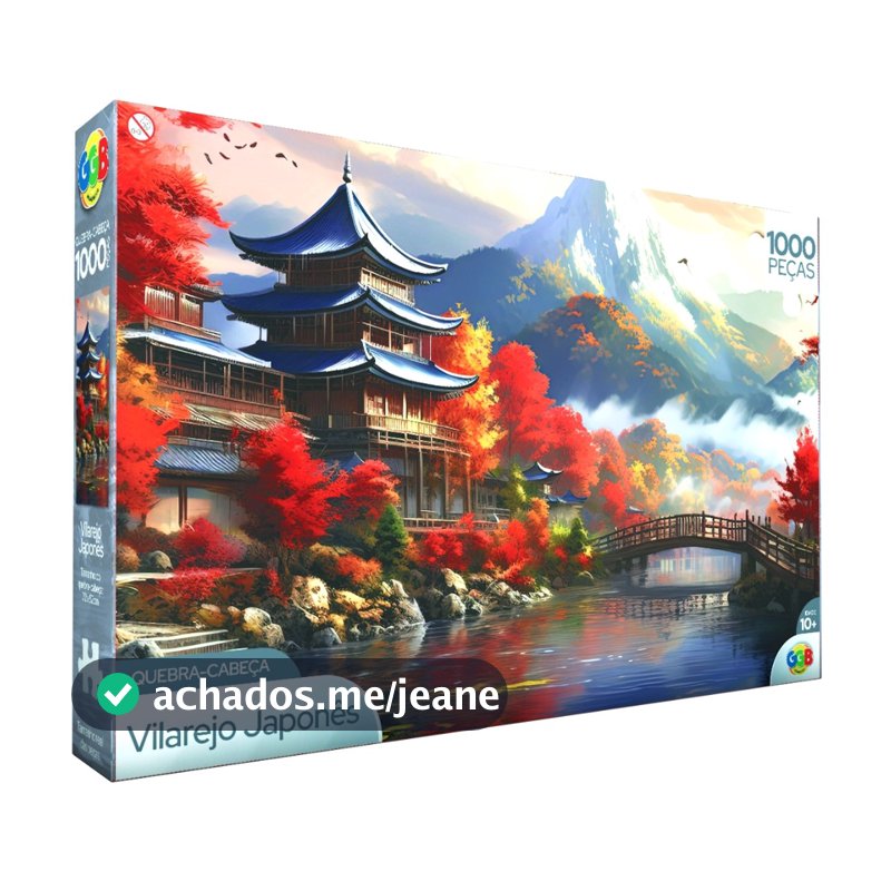 QUEBRA CABEÇA VILAREJO JAPONÊS 1000 PEÇAS GGB BRINQUEDO PUZZLE PAISAGEM PONTO TURÍSTICO JAPÃO RIO