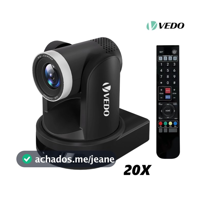 VEDO Câmera PTZ Zoom Óptico 20x 1080P@60fps Full HD Sensor Sony CMOS 1/2.8" Saídas USB/HDMI/LAN para Auditórios