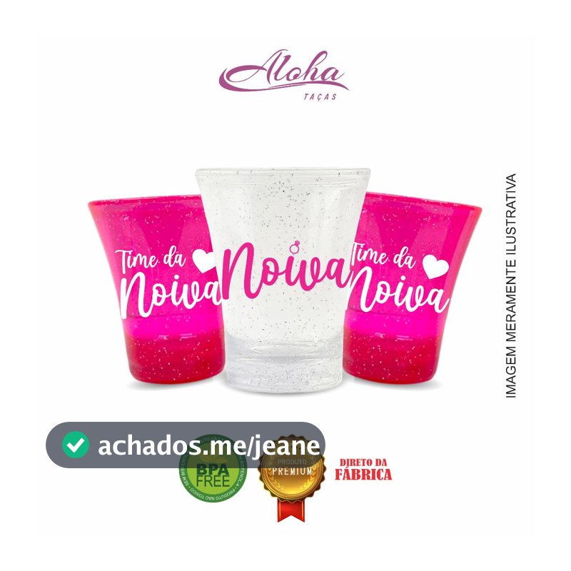 Kit 12 Copos dose 50ml Acrílica - Personalizadas Chá de lingerie despedida de solteira madrinhas Bride Noiva Shot -Aloha