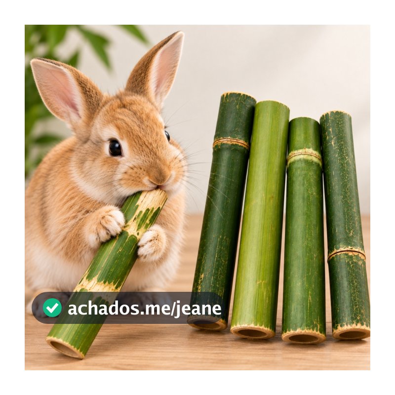 Kit 5 Mordedor Bambu Natural  Feno do Campo Para Roedores Coelhos Hamsters