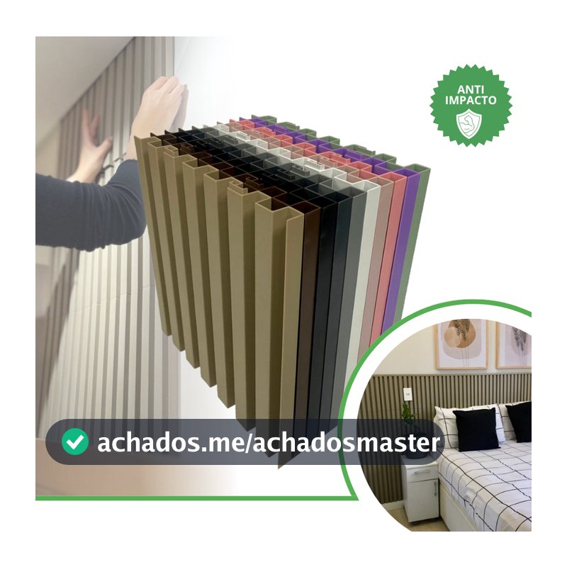 Kit 2m² Placa Painel Ripado 30x30 - 22 peças | 11 Cores Anti-impacto Autocolante  Direct Borrachas