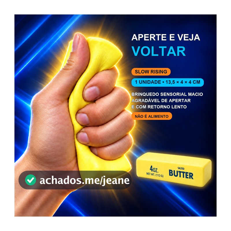 Squishy Manteiga Butter Grande 13,5 cm Macio de Apertar Brinquedo Sensorial Slow Rising