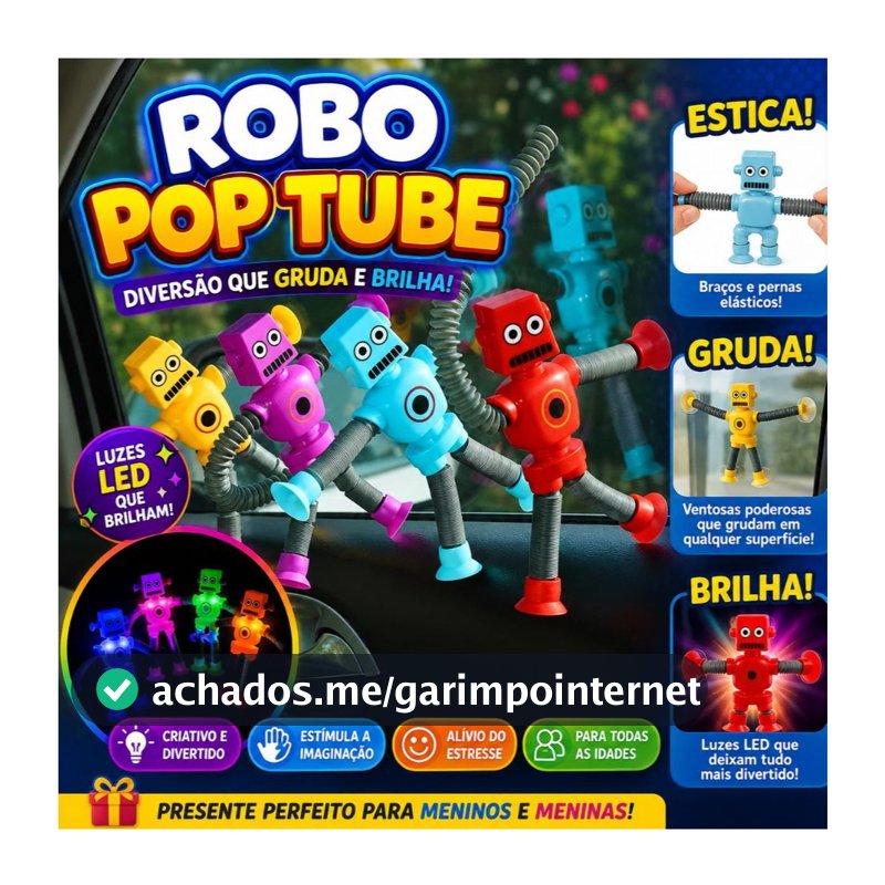 Kit Robô Cartoon Tubo Telescópico Fofo Descompressão Design Criativo Brinquedo