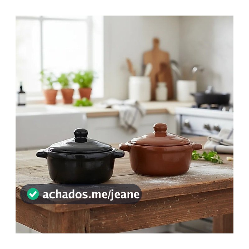Panelinha caçarola com tampa em cerâmica preto ou marrom para cozinha