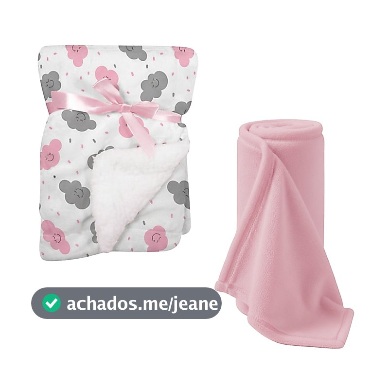 Kit 2 itens Bebe - Cobertor dupla face sherpa + Manta soft - Modelos femininos