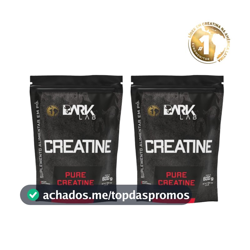 Kit 2x Creatina Monohidratada Pura Refil 600g Dark Lab -  Creatina 100% Pura