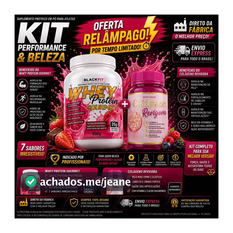 WHEY + COLÁGENO - BELEZA NATURAL - DIRETO DO FABRICANTE