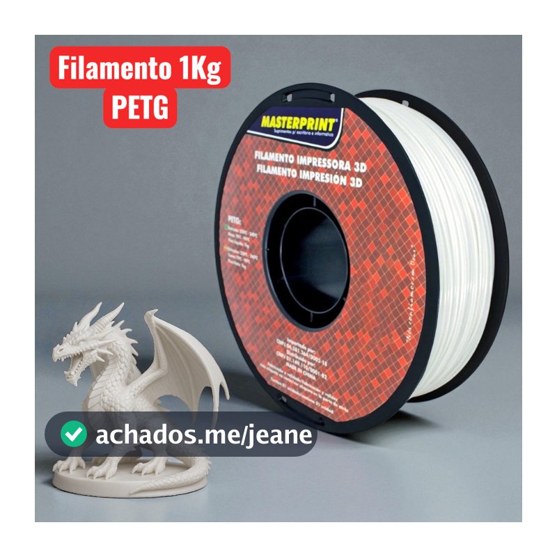 Filamento 3D PETG 1Kg 1,75mm Masterprint Premium para Impressora 3D Várias Cores