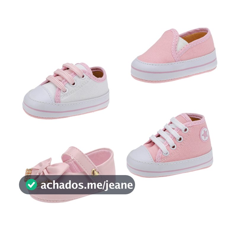 Sapatinho de bebê menina e sapatilha confortável macia kit com 4 pares