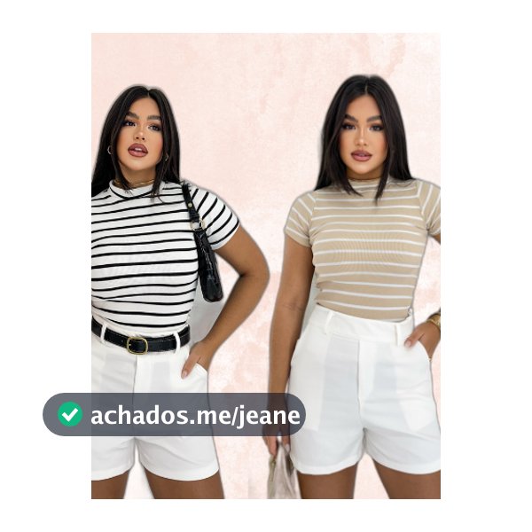 Kit 2 Blusas Ribana Premium Casual Moderna Gringa Basico Canelado Manguinha Verão