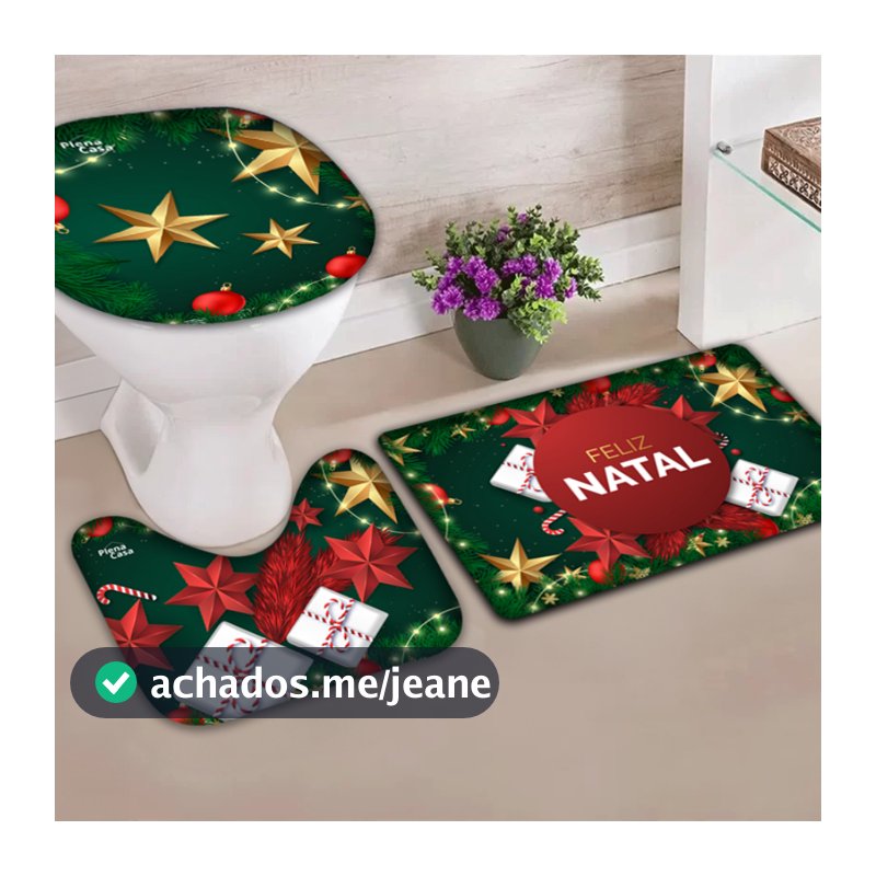 Kit Tapetes para Banheiro Natal Antiderrapante - Diversas Estampas
