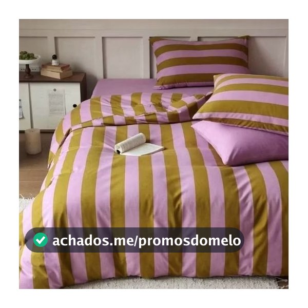 Edredom Listrado casal - edredom de listrado fofo - edredom solteiro listrado - edredom Queen listrado Lilas com Verde