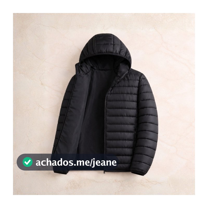 Jaqueta Puffer Forrada Impermeável com Capuz Casaco de Frio Bobojaco Masculino