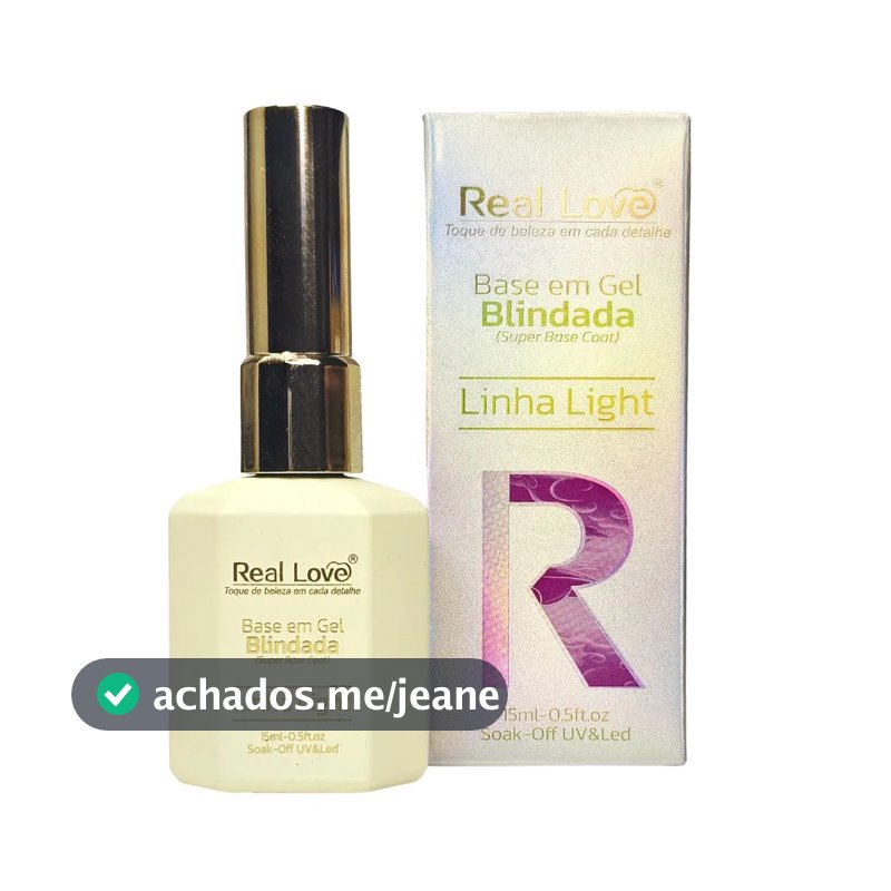 Base em gel Blindada Real Love 15ml  para Unhas Linha Light