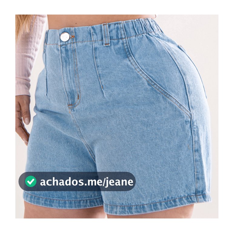 Short Jeans Plus Size Meia Coxa Elástico Cintura Alta