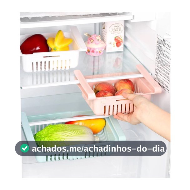 Cesto Organizador De Geladeira Multiuso Gaveta Retratil