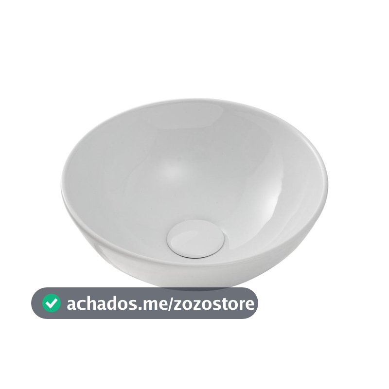 Cuba de Apoio Redonda Slim para Banheiro Louça Cerâmica 28,5x28,5cm Calcedônia Pingoo - Branco