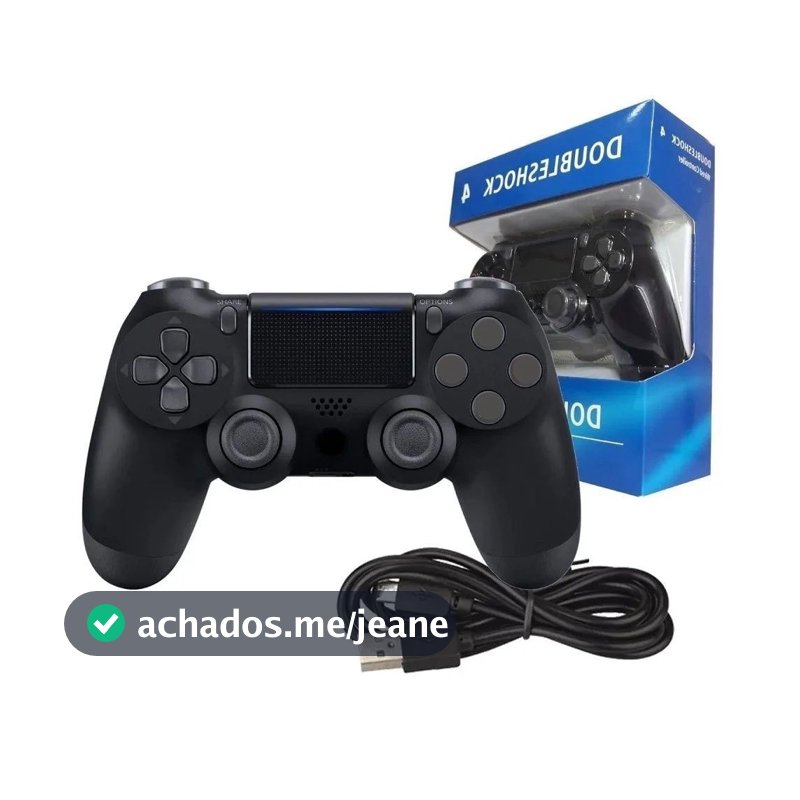 Controle USB Com Fio Estilo DualShock 4 para PS4, PC e Notebook | Gamepad Ergonômico com Vibração e Cabo Incluso