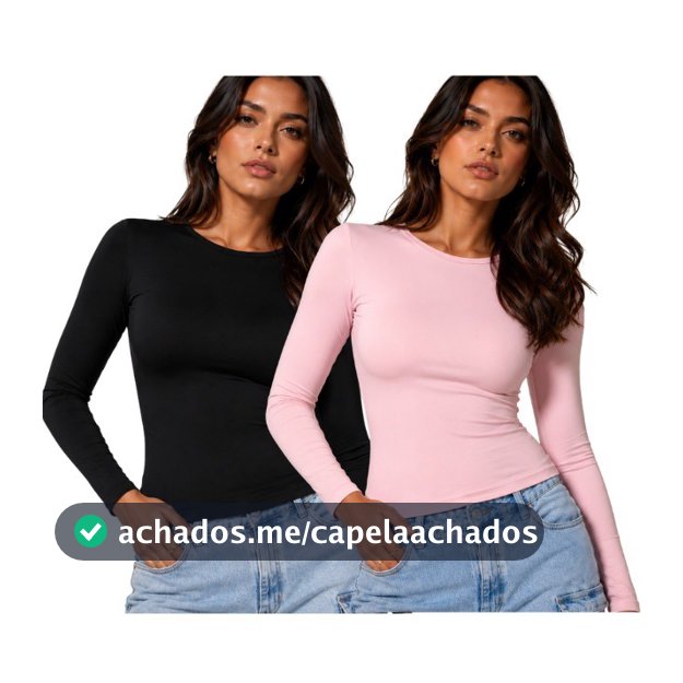 KIT 2: Blusa Feminina de Manga Longa - Meia Estação de Compressão Coladas