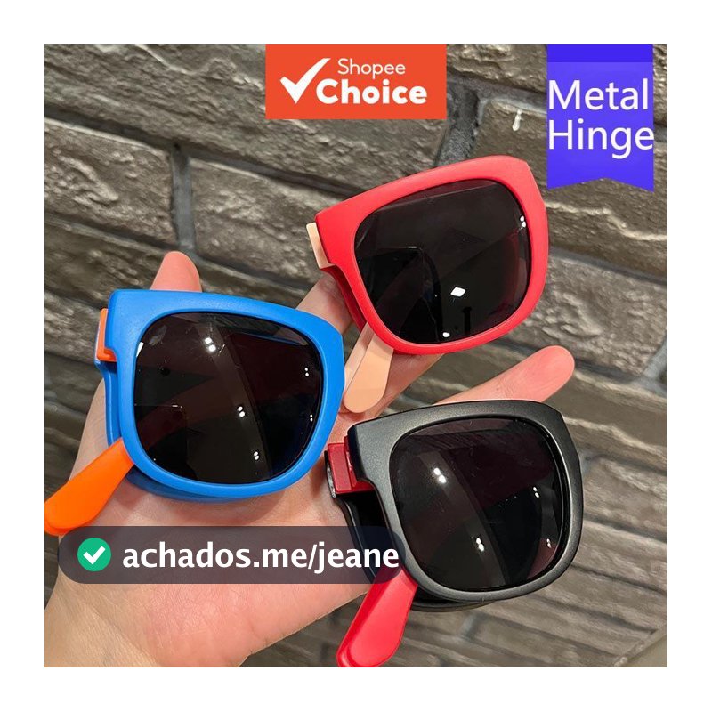 Óculos De Sol Dobráveis Infantis UV400 Coloridos Portáteis Leves