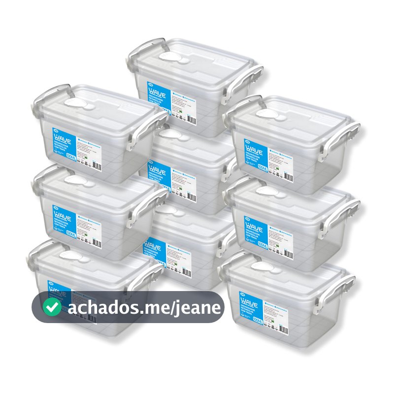 Jogo Organizadores de Geladeira 920ml com Trava e Válvula Multiuso para Alimentos