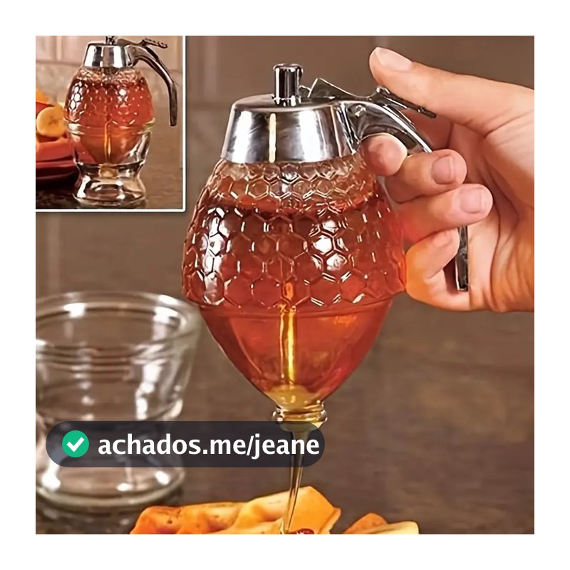 Dispensador de Mel Versátil com Prateleira de Armazenamento