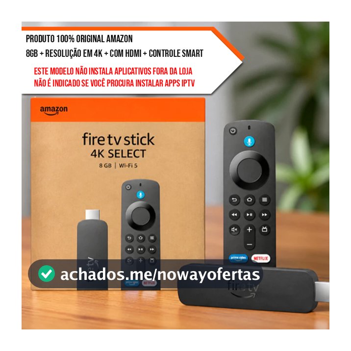 Amazon Fire TV Stick 4K Select 8GB Wi-Fi com Alexa e Controle por voz (2025)