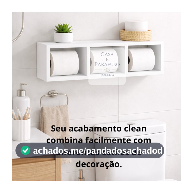 Nicho Banheiro 50cm Prateleira de Parede com Divisórias Organizador Lavabo Cozinha 07
