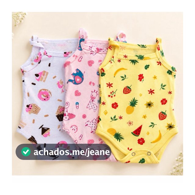 Kit 3 Body Bebê Menina Alcinha 100% Algodão Roupa de Bebê Conjunto Borys Bebê Borie Regatinha Blusa bebê 1 a 12 meses