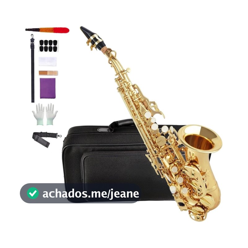 Sax Soprano Vedo Latão Bb, Kit Completo Com Estojo E Limpeza