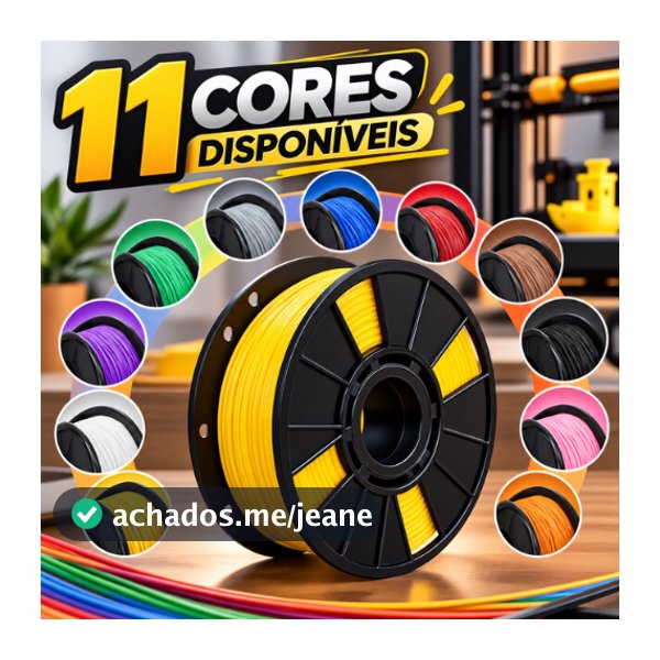 Filamento ABS 1,75mm 1kg Impressora/Caneta 3D Preto, Vermelho, Cinza, Azul, Verde, Rosa, Azul, Laranja, Marrom e Roxo
