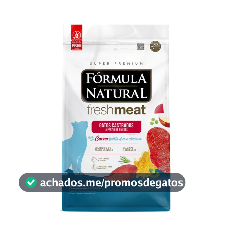Ração Fórmula Natural Fresh Meat Gatos Castrados Carne 10.1 Kg