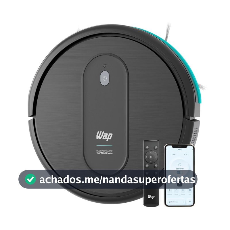 Robô Aspirador WAP Robot W400 C/ Controle Varre Passa Pano