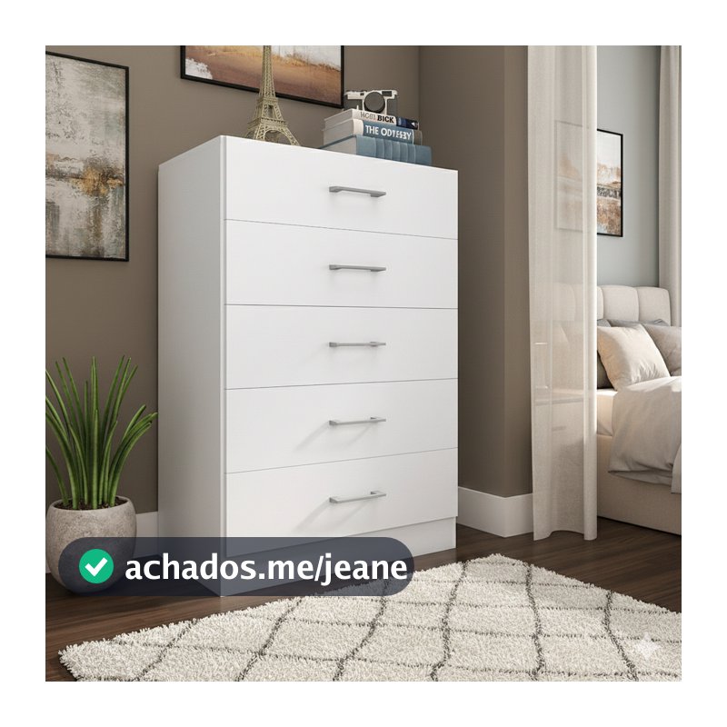 Cômoda para Quarto com 5 Gavetas Aruba Compacta Shark Móveis
