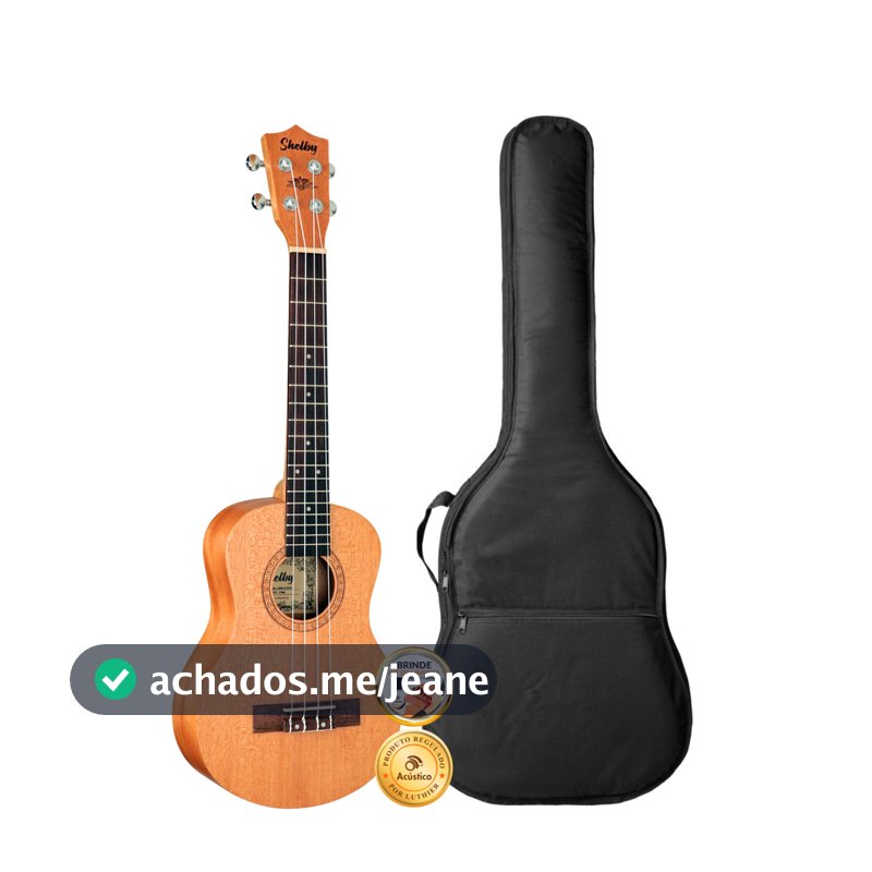 Kit Ukulele Tenor Acústico Shelby Profissional Em Mogno Capa
