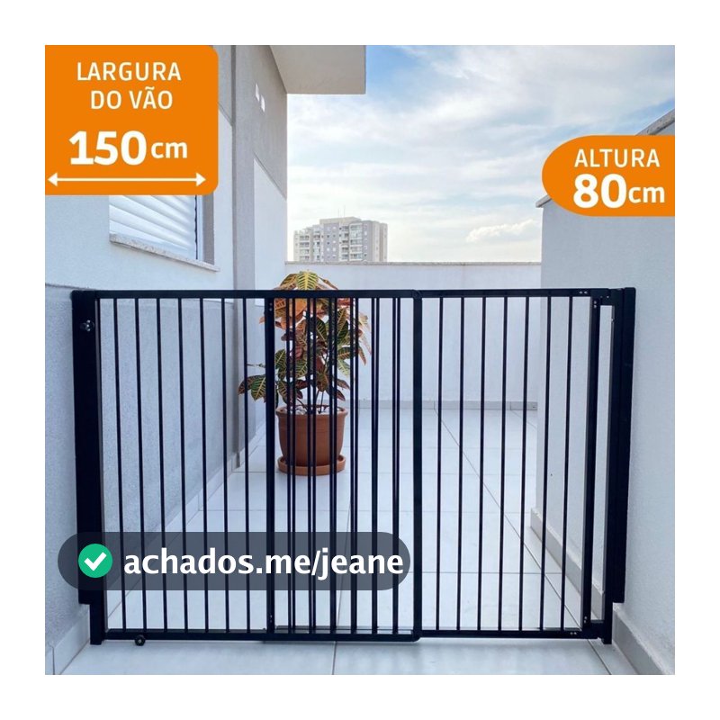 Portão de Proteção Criança e PET de Abir e Correr com Altura de 80cm Largura ajustável de 85 a 150cm
