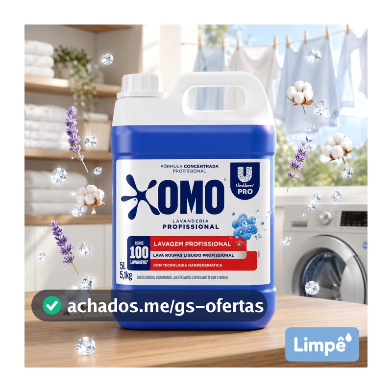 Sabão Líquido omo Concentrado Profissional 5L | Sem Manchas | 1 Unidade ou Kit com 2 | Entrega Rápida omo