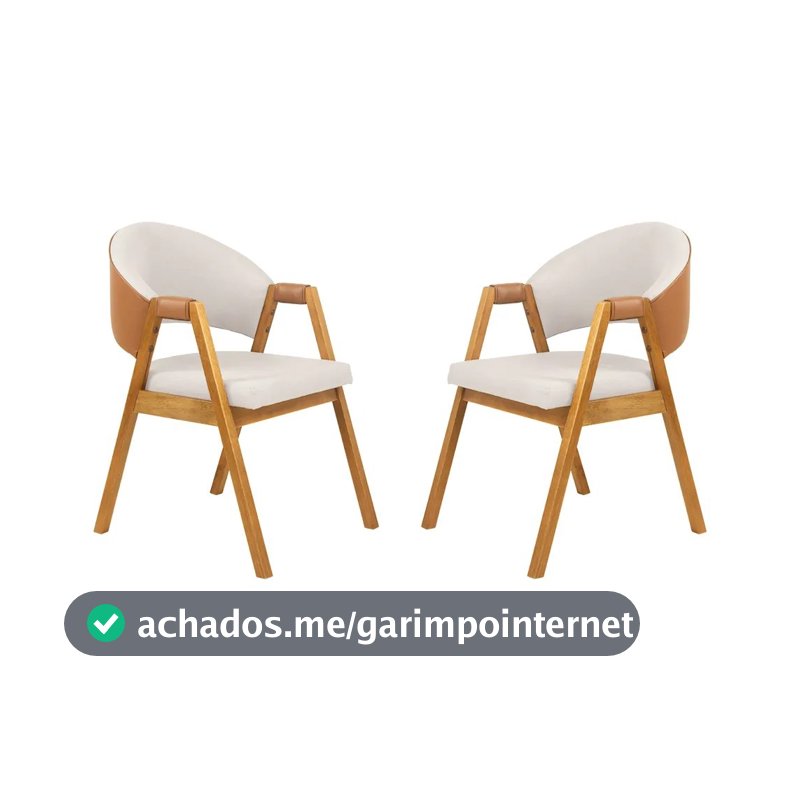 Kit 2 Cadeira de Jantar Estofada Litch - Wood Prime