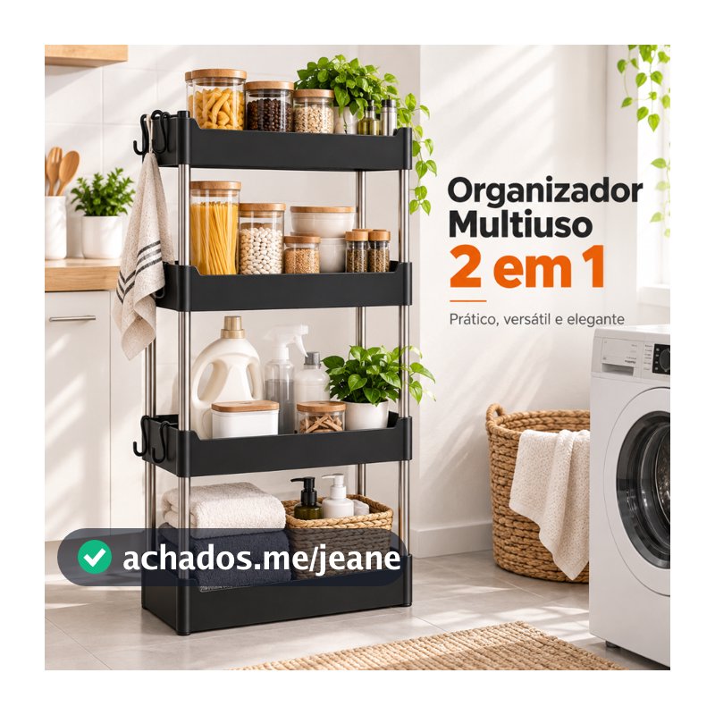 Prateleira Estante Organizadora Multiuso 4 Andares Modular Plástico Casa Quarto Cozinha Lavanderia