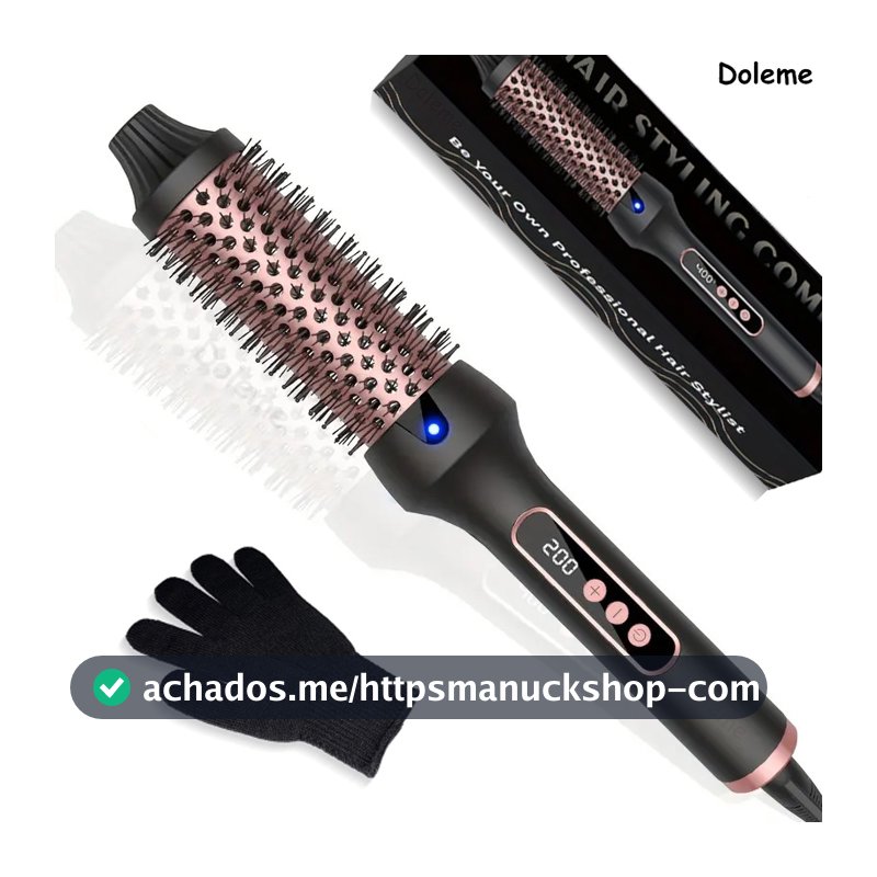 Escova Térmica 3 em 1 Alisadora e Modelador de Cachos 38mm com Íons 110°C–200°C