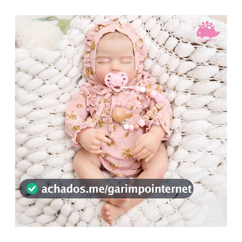 Boneca Reborn Realista 48cm Com Enxoval Completo Corpo Siliconado Macio POP YO