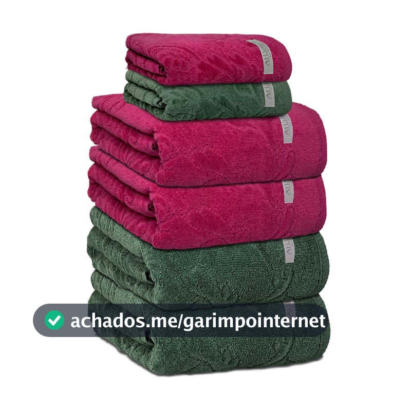 Jogo/Kit 6 Toalhas 4 Banho + 2 Rosto Amalfi Atlântica Premium Fio Penteado 100% Algodão Grossa Macia