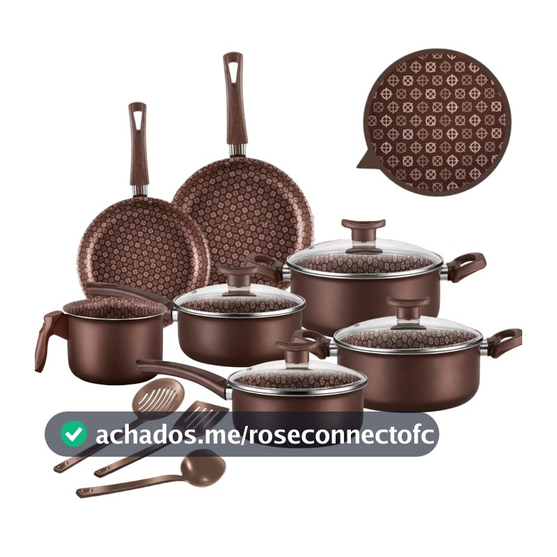Jogo de Panelas 10 Peças Antiaderente Tampa De Vidro Conjunto Vanilla Bianco Teflon Durável - Cores