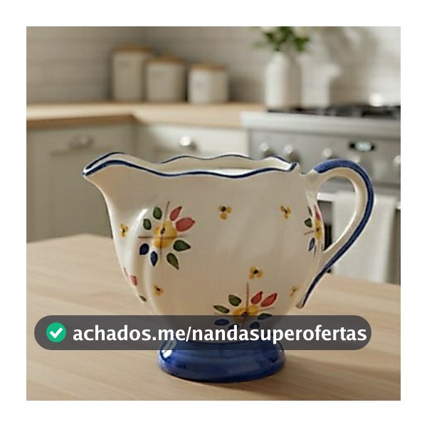 Leiteira Decorada Em Cerâmica Esmaltada Decoração Mesa Cozinha Louça Promoção mais vendido