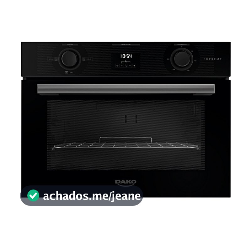 Forno Elétrico de Embutir 52 litros Dako Supreme com Timer Digital Painel Analógico Preto 220V
