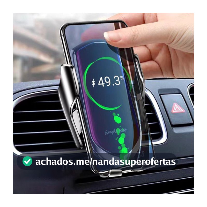 Suporte Magnético para Carro com Carregamento Sem Fio Qi 50W - 360° Ajustável (Compatível iPhone/Samsung) J2
